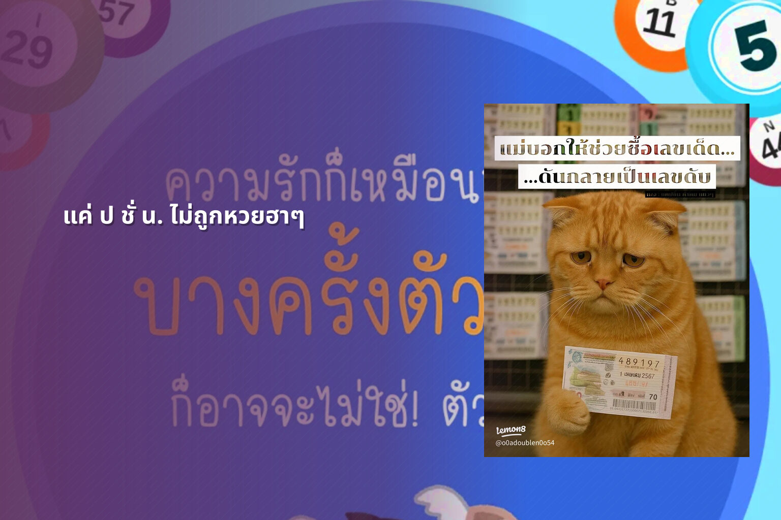 แค่ ป ชั่ น. ไม่ถูกหวยฮาๆ - หวย