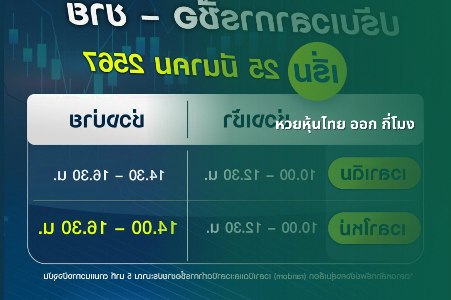 หวยหุ้นไทย ออก กี่โมง - หวยหุ้นไทย