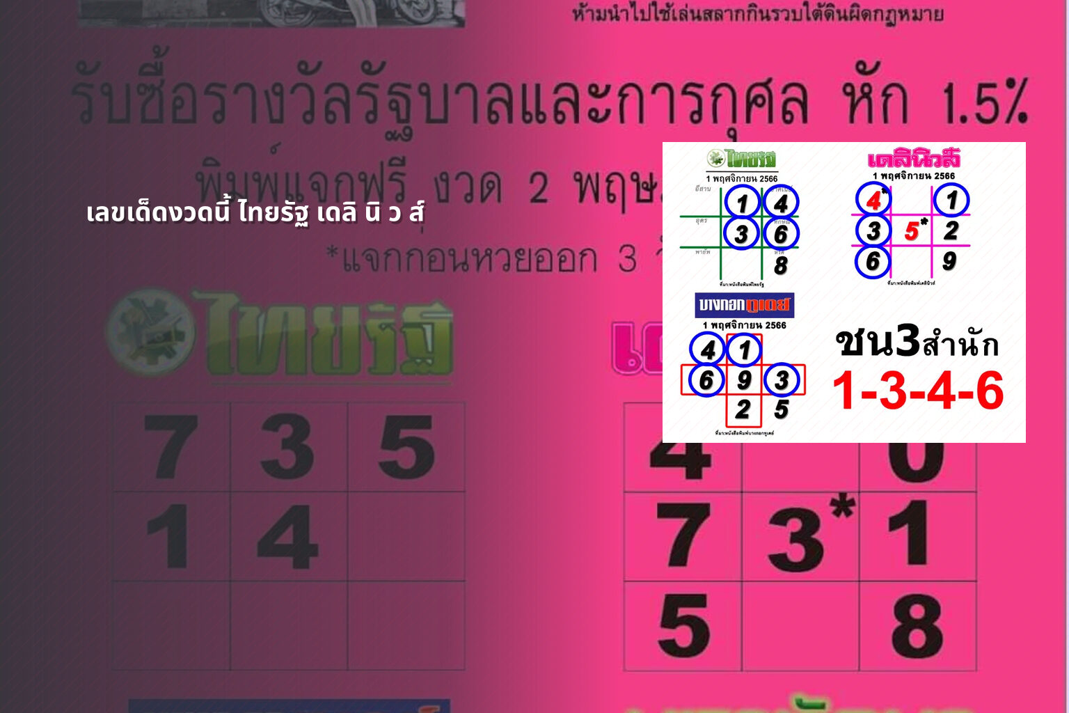 เลขเด็ดงวดนี้ ไทยรัฐ เดลิ นิ ว ส์ - lottery tips
